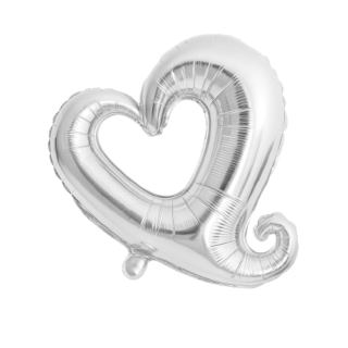 Corazon hueco 18" plata