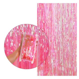 Cortina Iridiscente cristal rosa