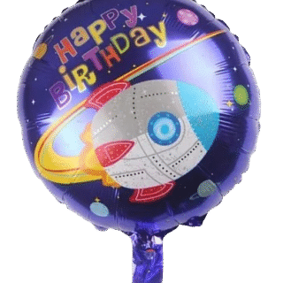 Circulo 18" happy birthday espacial