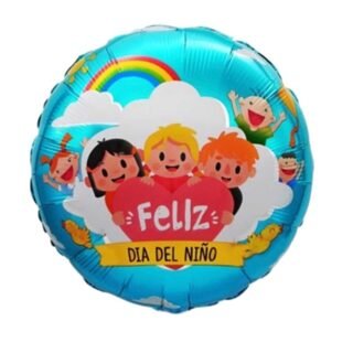 Feliz dia del niño 18" celeste con corazón