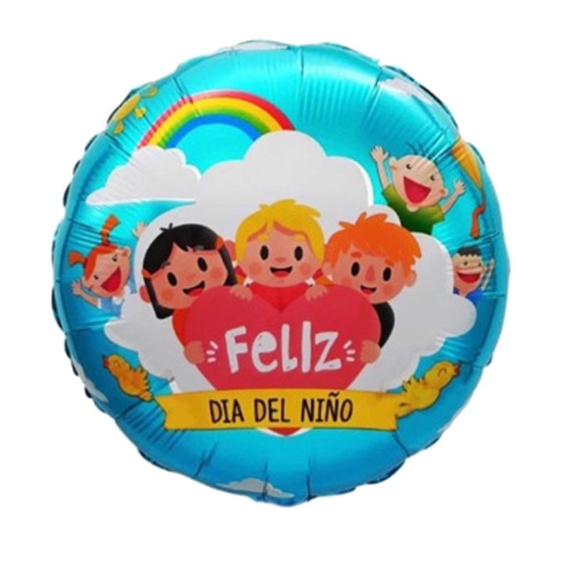 Feliz dia del niño 18" celeste con corazón