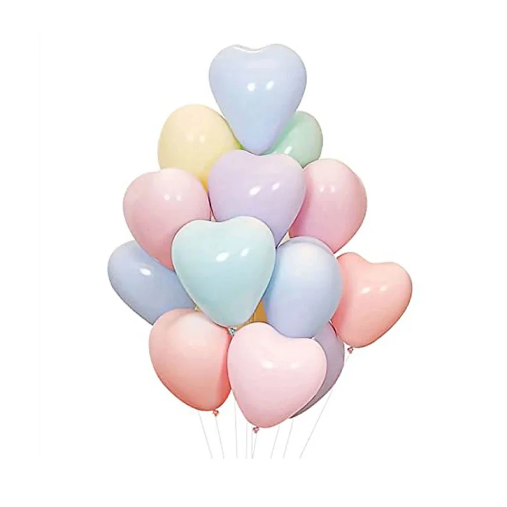 Látex corazón 9" (25 u. surtidas pastel)