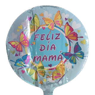 18" feliz dia mama celeste con mariposas