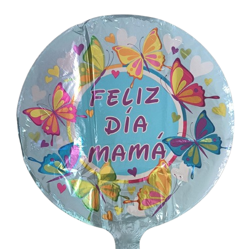 18" feliz dia mama celeste con mariposas