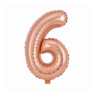 OVNIBALLOONS 34" Número 6 rosa gold DISCONTINUO