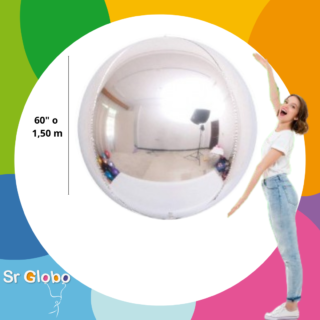 Esfera orbz gigante 60"/1.50m plata