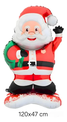 Papa noel con bolsa verde con base (120cm de alto)