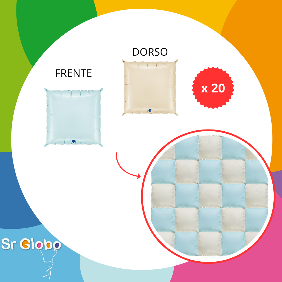 Cuadrados para pared (20 unidades) doble latte y celeste⚠️LEER DESCRIPCIÓN