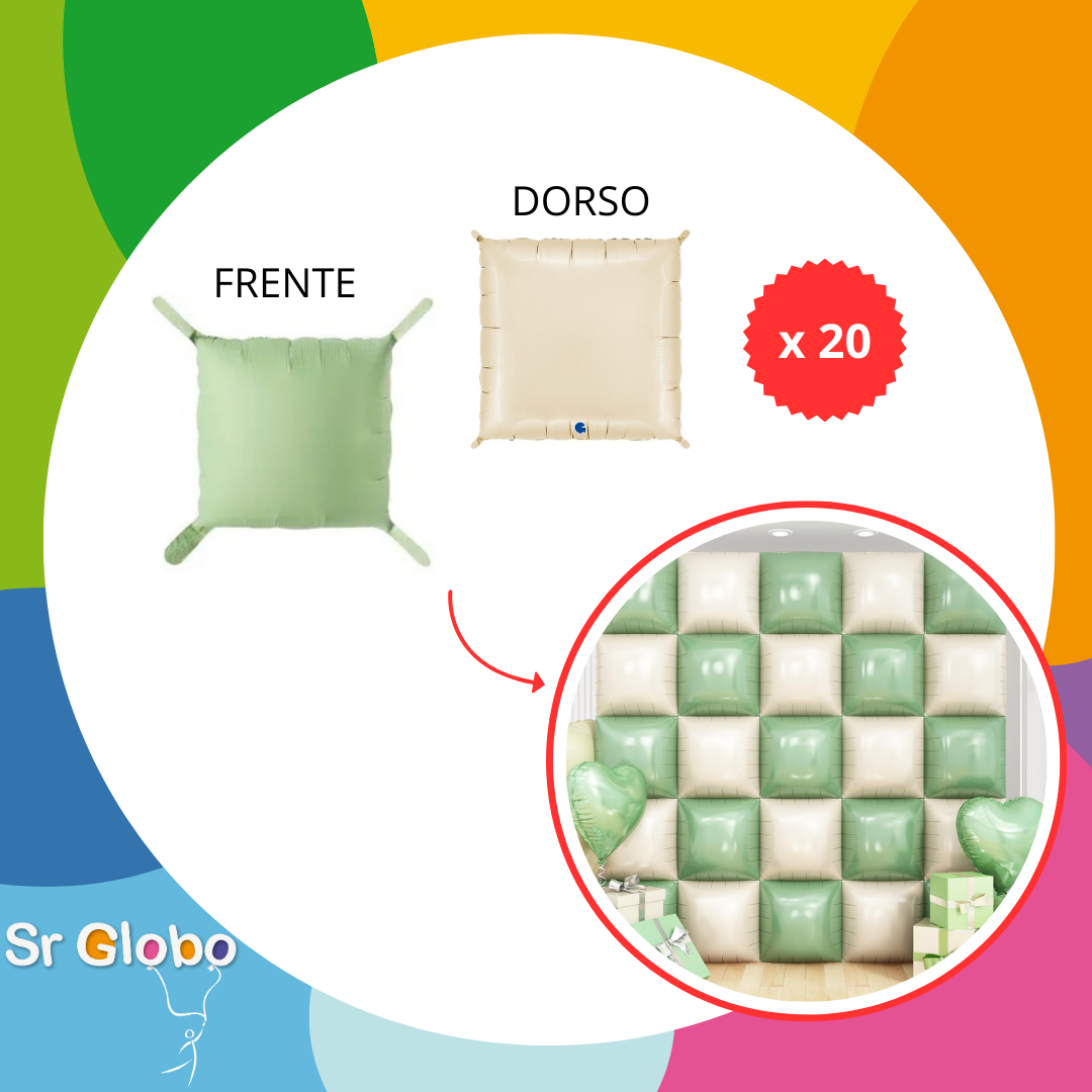 Cuadrados para pared (20 unidades) doble latte y verde⚠️LEER DESCRIPCIÓN