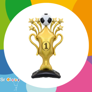 Trofeo con pelota con base del mundial de futbol (110x60cm)