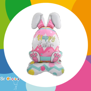 Huevo de pascuas con base rosa (110x75cm)