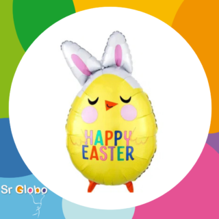 24" cascaron con conejito de pascuas "happy easter"