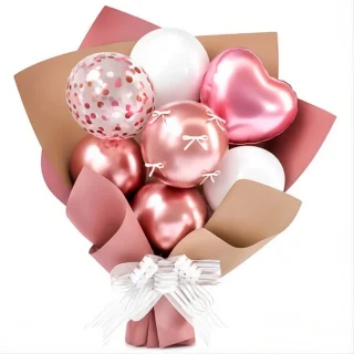 SET ramo de globos rosa y blanco (21 piezas)